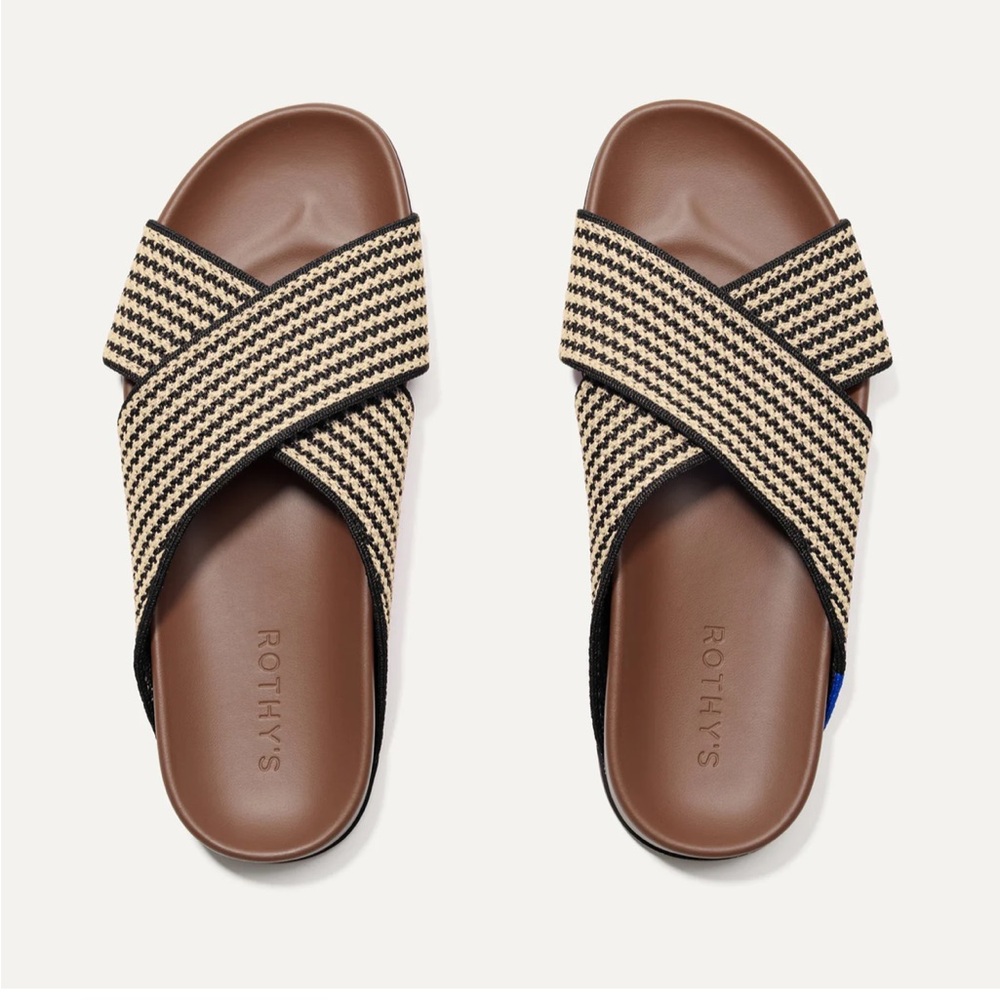 Rothy's The Weekend Slide, Toffee Stripe